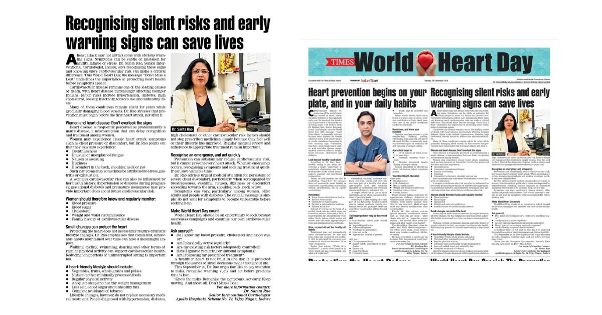 heart day - crdiologist dr sarita rao and dr roshan rao